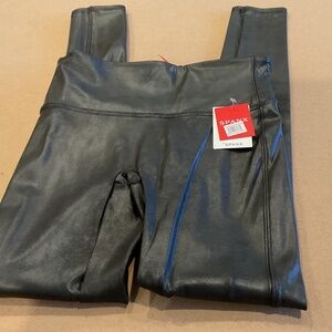 Spanx faux leather black leggings